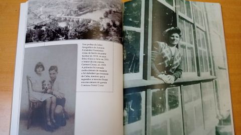 Imaxes de Antonio Fernández Fernández: barrio da Ponte, en Lugo, en 1910, os seus fillos Alicia e Julio, en 1931, e a súa esposa, Carmen Couso, en 1939.