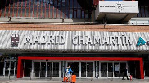 La estacin de tren de Madrid-Chmartn, prcticamente desierta