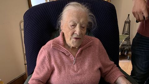 Roberta, en su 111 cumpleaños, en abril del año pasado