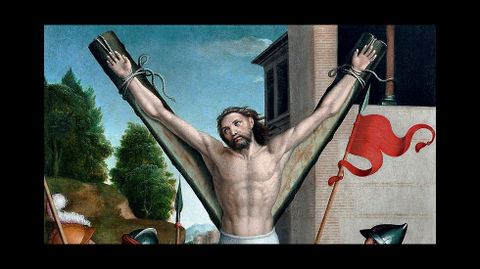 Crucifixin de san Andrs, por Juan Correa de Vivar, 1540-1545. Museo del Prado
