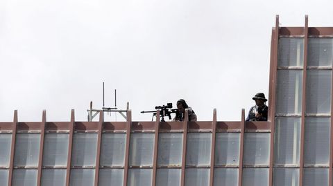 Francotiradores toman posicin antes de la llegada del papa Francisco al santuario de Ftima