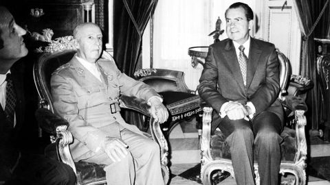 2 de octubre de 1970. Richard M. Nixon y Franco departieron durante una hora y media en el Pardo y cenaron en el Palacio de Oriente