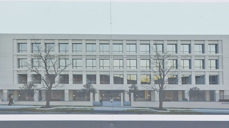 Así será la futura residencia: cuarenta y cinco ventanales presidirán la fachada principal del complejo en construcción.