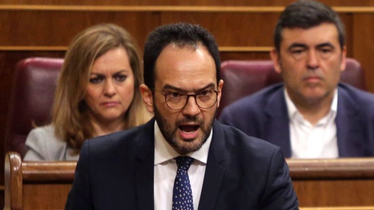 Antonio Hernando, en una imagen del 2017, cuando era portavoz parlamentario del PSOE