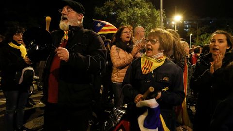 Manifestantes independentistas en las calles de Barcelona