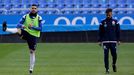 Eneko Bveda y Rubn de la Barrera, durante un entrenamiento del Deportivo