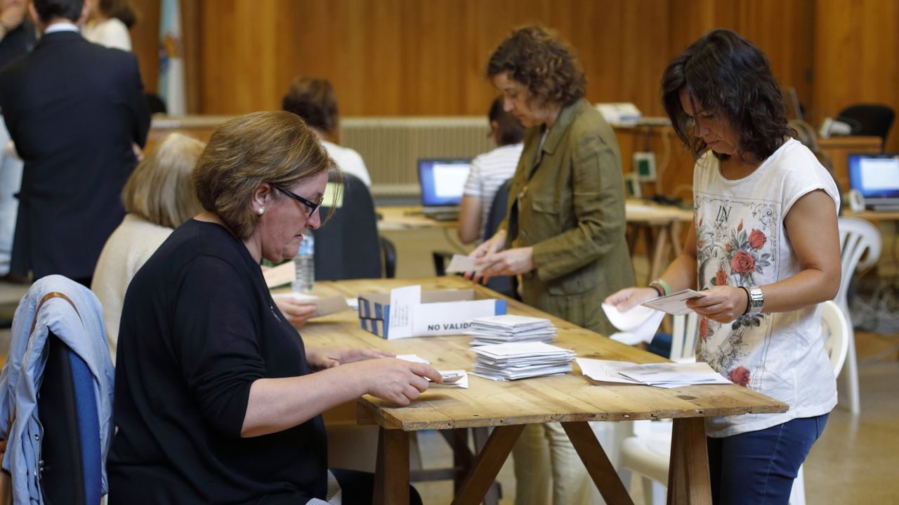 Recuento del voto de la emigración en las elecciones generales del 2016 en la Audiencia de A Coruña.