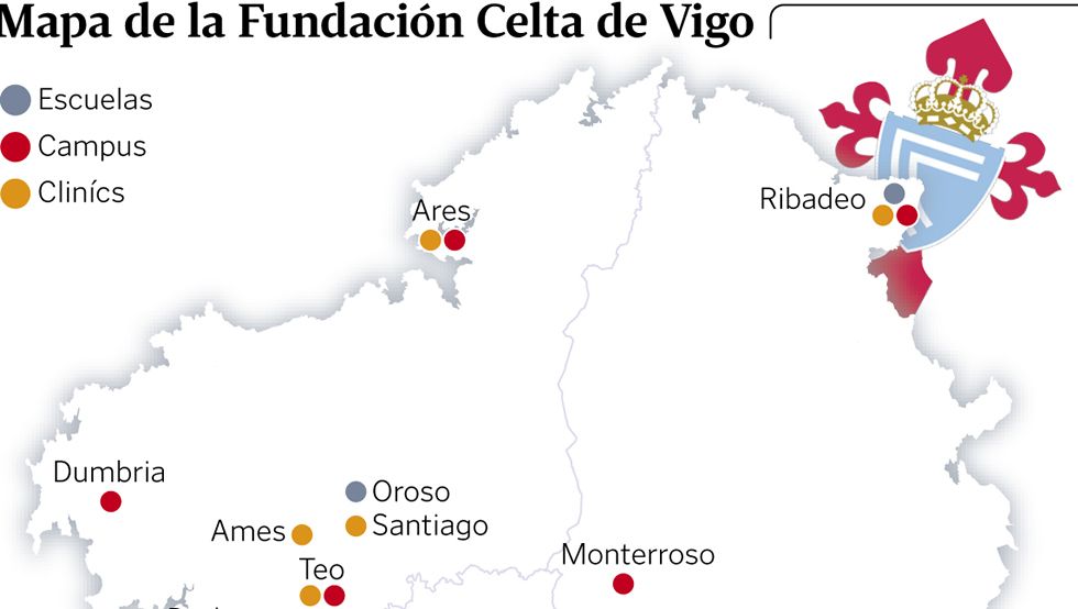 Mapa de la Fundaci�n Celta de Vigo