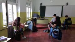 Un grupo de alumnos de Bachillerato, del instituto Jovellanos, de Gijn, en el aula
