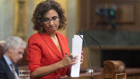 La ministra de Hacienda, Mara Jess Montero, durante el debate de los Presupuestos.