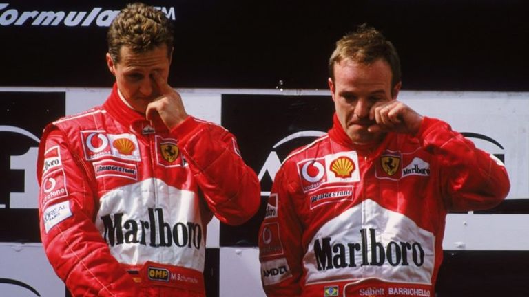 Michael Schumacher y Rubens Barrichello en Ferrari