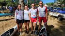 De izquierda a derecha, Tania Garca, Tania lvarez, Tono Campos y Diego Romero antes de su salida en el 85. Descenso Internacional del Sella.