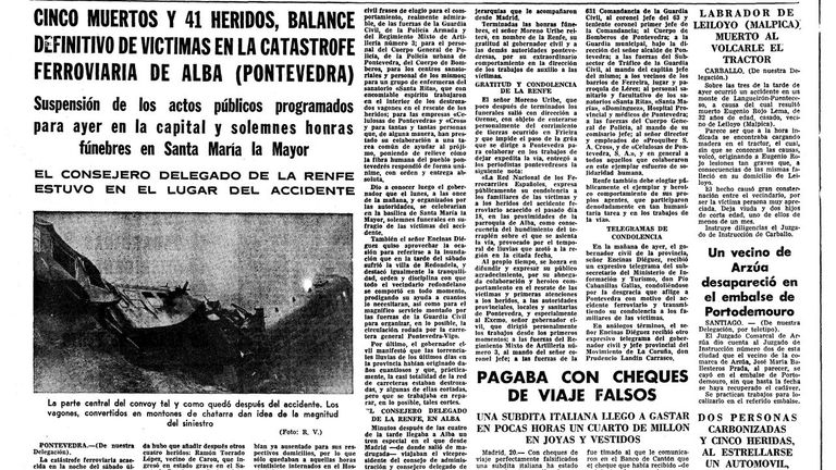 Una trágica coincidencia: el accidente de tren de Adamuz ocurrió a la misma hora y el mismo día que el de Pontevedra de 1969
