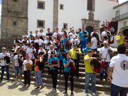 Gaiteiros de Betanzos y Noia tocaron juntos en las escaleras de Santo Domingo