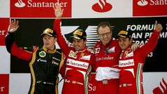 Raikkonen, Massa y Alonso, en Barcelona