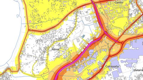 Mapa de incidencia en la zona de Navia