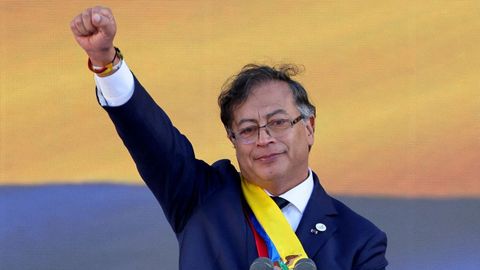 El presidente de Colombia, Gustavo Petro, durante su toma de posesión en Bogotá, el pasado 7 de agosto
