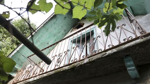 Detalle del balcón de la casa principal del lugar de Escurial