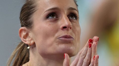 La atleta Lorea Ibarzabal, tras clasificarse para la semifinal del Campeonato Europeo de Atletismo, que disputará este sábado.