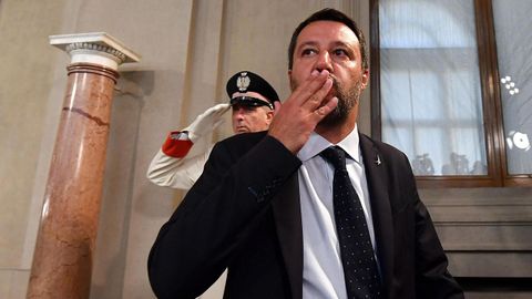 Salvini, a su salida de la reunin el jueves con el presidente Mattarella