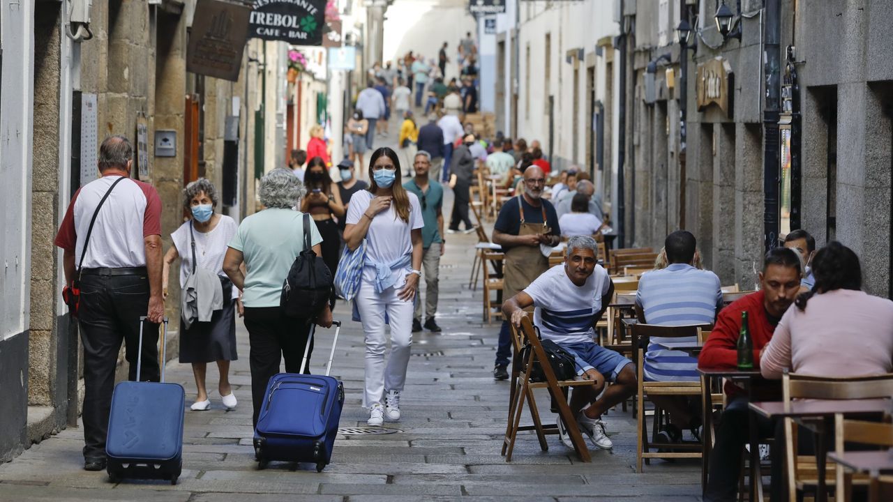 Turistas en Santiago durante el verano del 2021.