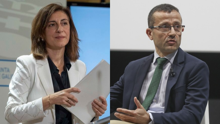 �ngeles V�zquez, nueva conselleira de Pol�tica Social e Igualdade (izquierda), y Nicol�s V�zquez, nuevo conselleiro de Medio Ambiente e Cambio Clim�tico (derecha).