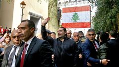 El exprimer ministro de Líbano Saad Hariri en un homenaje por el 15º aniversario del asesinato de su padre, también primer ministro del pais, Rafic Hariri