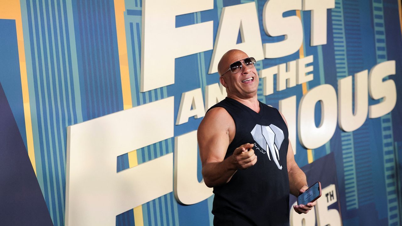Vin Diesel durante la fiesta por los 25 a�os del estreno de 'The Fast and the Furious' en Los Angeles