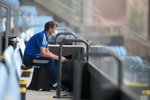 Cuco Ziganda, durante el amistoso ante el Celta de Vigo