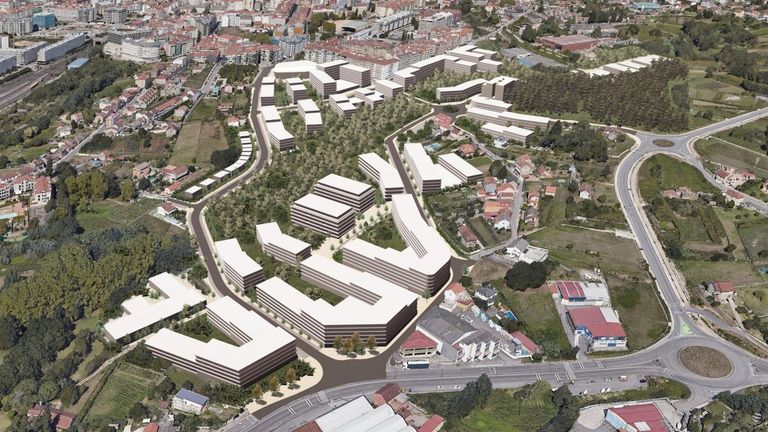 El nuevo barrio de Pontevedra: 2.010 viviendas y 2.300 árboles
