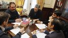 Representantes de los grupos municipales, en una reunin con el alcalde, en imagen de archivo
