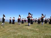 La banda de A Carballeira entrando en el recinto