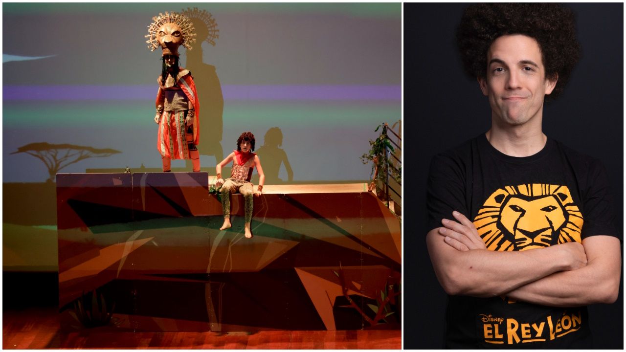 Antonio Curros interpreta a Tim&oacute;n en el musical de &laquo;El rey Le&oacute;n&raquo; en Madrid.