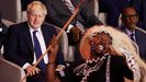 Boris Johnson, este viernes, durante la ceremonia inaugural de la cumbre de la Commonwealth en Kigali (Ruanda)