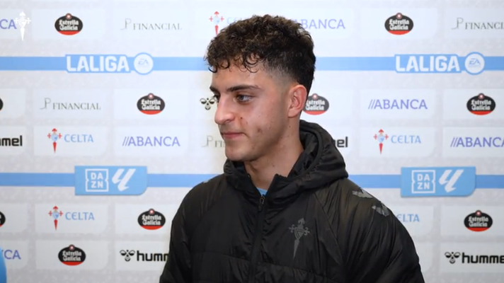 Hugo �lvarez, tras el triunfo del Celta sobre el Valencia en Bala�dos.