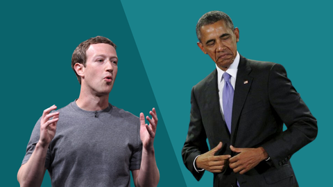 La camiseta gris de Zuckerberg es icnica, mientras que Obama luce el traje con camisa alternativamente azul o blanca.