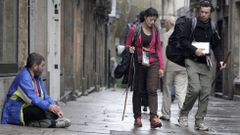 Molestan los indigentes en Compostela?