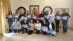 Los bodegueros galardonados en el certamen internacional de vinos de Aosta recogieron sus premios durante la comida organizada por el consejo regulador en el Parador de Monforte 