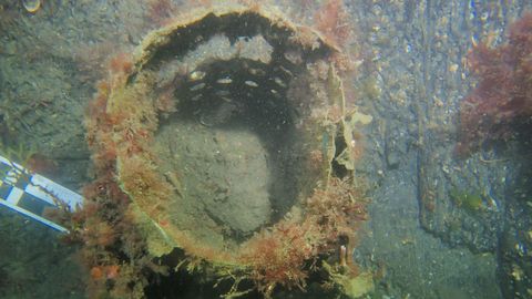 Estructura metálica de la cubierta inferior de la fragata Magdalena