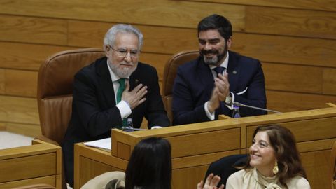 Miguel Santalices tras ser reelegido como presidente del Parlamento de Galicia