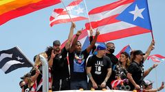 Ricky Martinm Residente y Bad Bunny, en las protestas de julio contra el gobernador Rosell