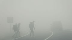 Imgenes del Camino en una densa niebla en Gonzar