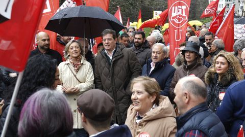 Manifestacin de UGT y CC.OO. en Lugo, con Besteiro y cargos del PSOE