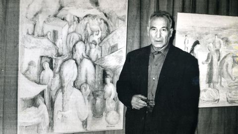 Manuel Colmeiro, nunha exposicin en 1967.