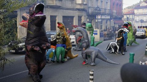 Domingo de carnaval. Desfile en Ribadavia. Parque Jurásico.