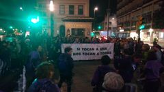 Un momento de la concentracin feminsta en protesta contra el asesinato machista en Gerona