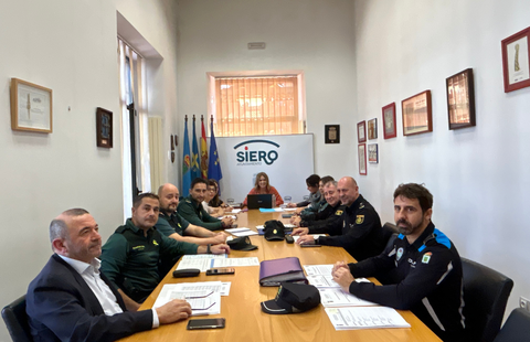 Reunin de la Comisin Mixta de Violencia de Gnero de Siero y de Norea, presidida por la concejala de Educacin, Juventud e Igualdad, Eva Iglesias