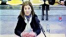 Imagen del monitor de la sala de prensa de la Audiencia  Nacional durante la declaracin de Rosala Iglesias, esposa de Brcenas