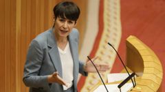 Ana Pontn, lder de la oposicin, durante un discurso en el Parlamento 