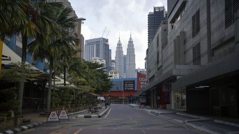 Vista del centro de Kuala Lumpur, Malasia, totalmente vaco.